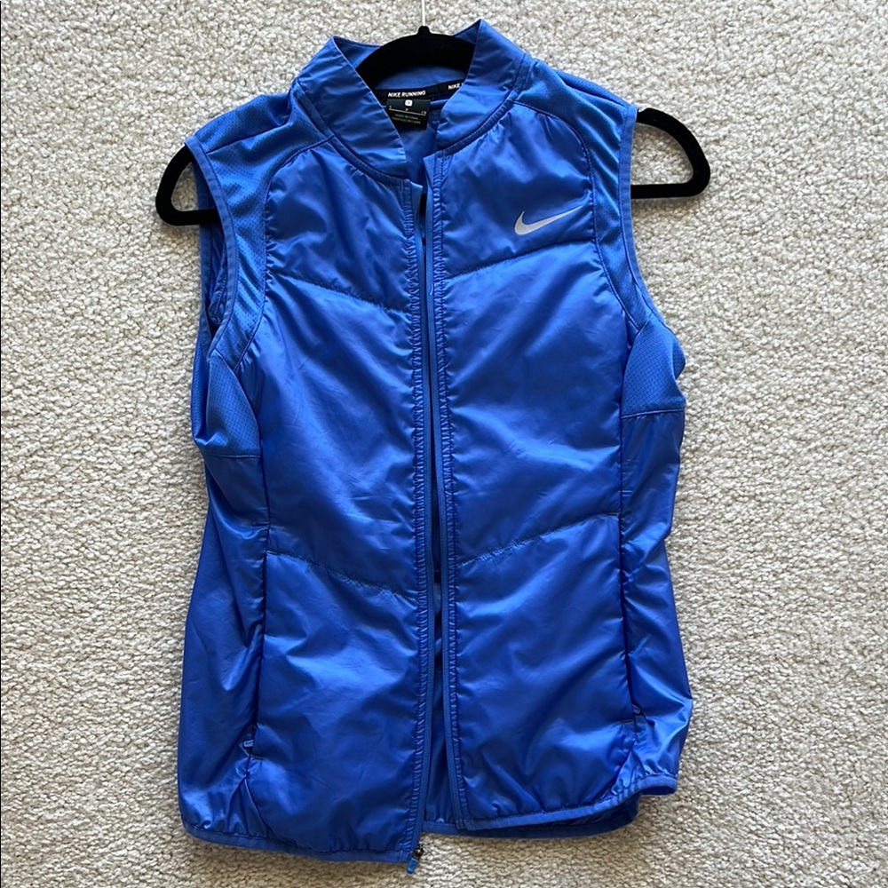 Nike Blue Sleeveless Vest with Stand-Up Collar